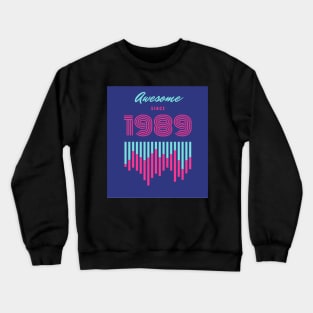 Blue and Pink Retro Birthday Event Crewneck Sweatshirt